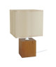 GENÉVE Lampe de chevet Bois de hetre massif 15x15x30 cm  Bois Foncé