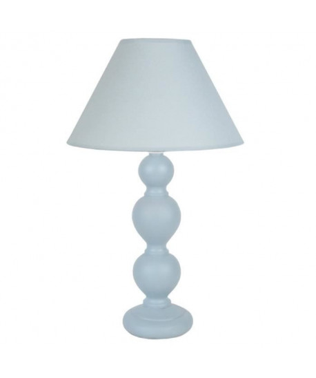 DAX Lampe de chevet Bois acier 25x25x44 cm  Gris bleu cérusé