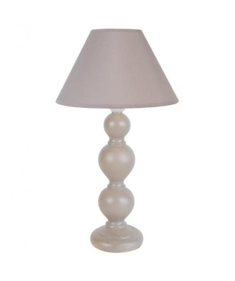 DAX Lampe de chevet Bois acier 25x25x44 cm  Taupe cérusé