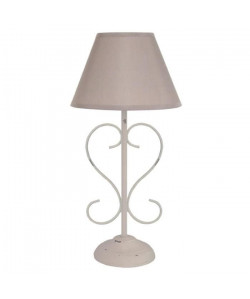 BELCASTEL Lampe de chevet acier 18x18x39 cm  Taupe cérusé