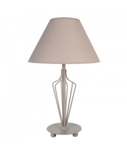 CAP FERRAT Lampe a poser fil acier 25x25x42 cm  Taupe cérusé