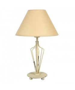 CAP FERRAT Lampe a poser fil acier 25x25x42 cm  Creme cérusé