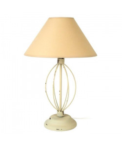 DURANCE Lampe a poser fil acier 30x30x44 cm  Creme cérusé