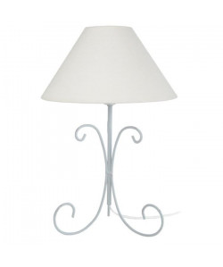 CARCASSONE Lampe a poser acier 30x30x51 cm  Blanc cérusé