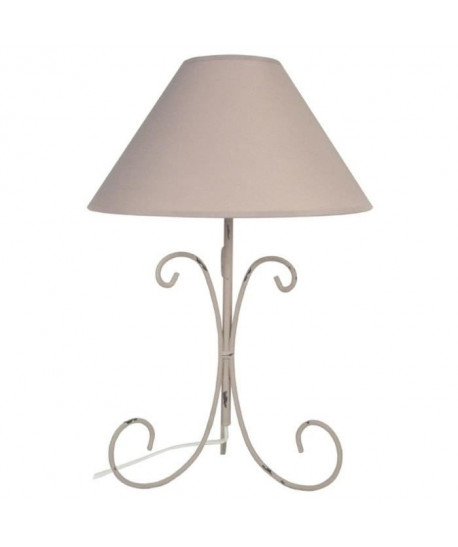 CARCASSONE Lampe a poser acier 30x30x51 cm  Taupe cérusé