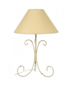 CARCASSONE Lampe a poser acier 30x30x51 cm  Creme cérusé