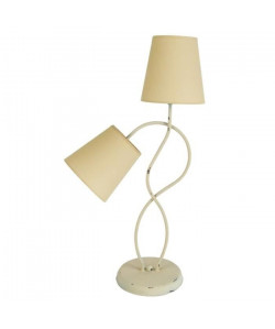 BALAZUC Lampe a poser acier cérusée 40x40x65 cm  Creme