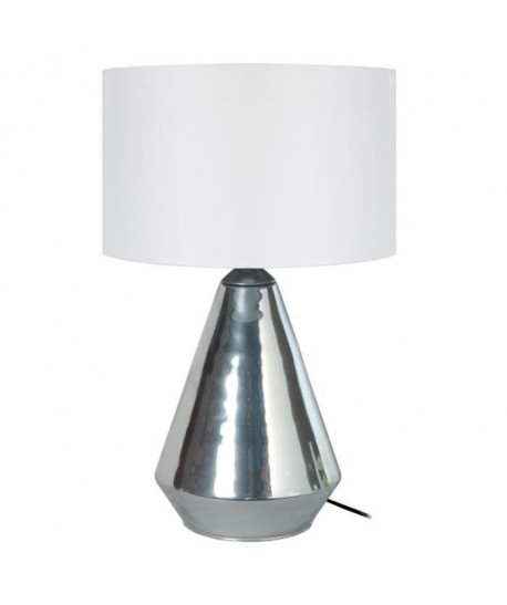 KUOPIO Lampe a poser Verre soufflé 35x35x53 cm  Chrome/Blanc