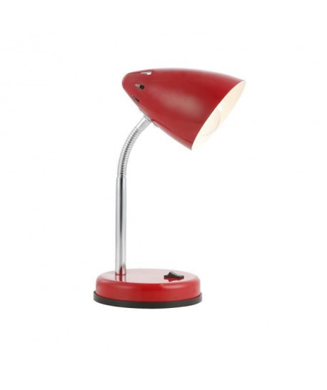 GLOBO LIGHTING Lampe a poser avec interrupteur  Ř 20,5 x H 35 cm  Chrome Rouge Plastique