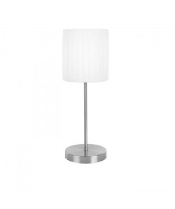 GLOBO LIGHTING Lampe a poser nickel mat plissé  Variateur sensitif  Ř 16 x H 45,5 cm  Blanc