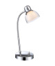 GLOBO LIGHTING Lampe a poser avec interrupteur  LED incluse  Ř 36 x H 26  Chrome Acrylique Translucide Blanc