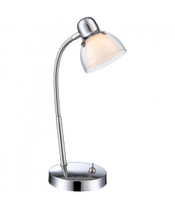 GLOBO LIGHTING Lampe a poser avec interrupteur  LED incluse  Ř 36 x H 26  Chrome Acrylique Translucide Blanc