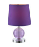 Lampe a poser chromé verre et tissu  Avec Interrupteur  Ř 18 x H 30 cm  Violet