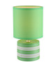 Lampe a poser céramique  Tissu vert  Interrupteur  Ř 14 x H 26 cm  Vert / Blanc