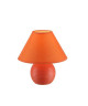 Lampe a poser céramique  Tissu orangé  Interrupteur  Ř 20 x H 20 cm  Orange