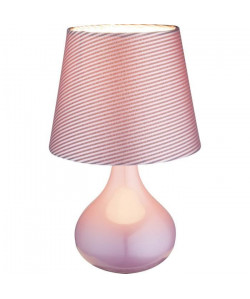 Lampe a poser céramique  Tissu lilas  Interrupteur  Ř 17 x H 27 cm  Violet