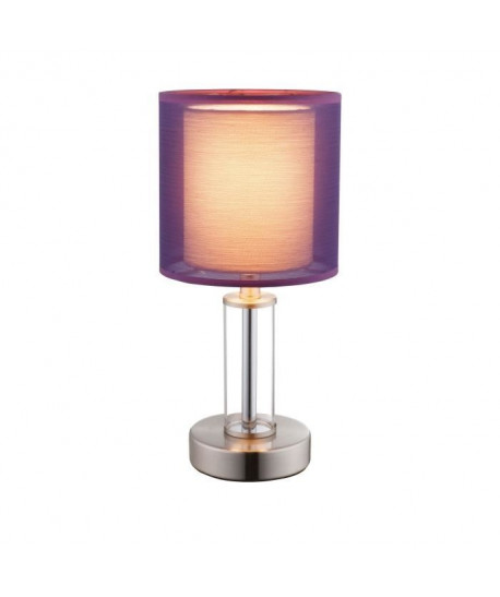 GLOBO Lampe a poser Nickel mat L14 x l14 x h30 cm  Lilas