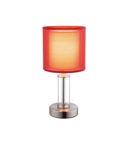 GLOBO Lampe a poser Nickel mat L14 x l14 x h30 cm  Rouge