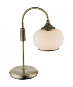 GLOBO LIGHTING Lampe a poser métal couleur bronze  Verre opal  Interrupteur  275 mm x 150 mm x 355 mm