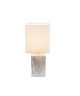 Lampe a poser bois  Tissu  Interrupteur  16x16x35 cm   Blanc