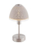 Lampe a poser en nickel mat 27x15x15cm Verre blanc