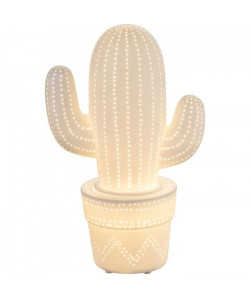 Lampe a poser en porcelaine 31x12x20 cm Blanc mat