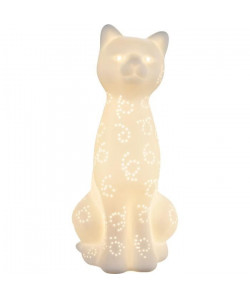 Lampe a poser en porcelaine 31x14x14 cm Blanc mat