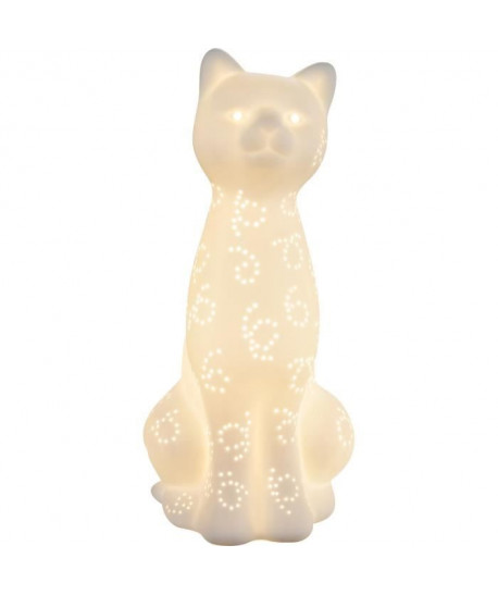 Lampe a poser en porcelaine 31x14x14 cm Blanc mat