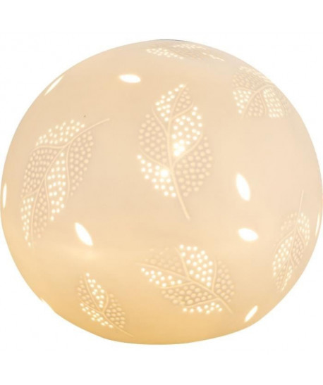 Lampe a poser en porcelaine 19x21x21 cm Blanc mat