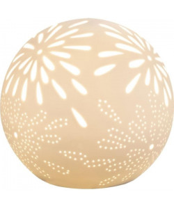 Lampe a poser en porcelaine 14x16x16 cm Blanc mat