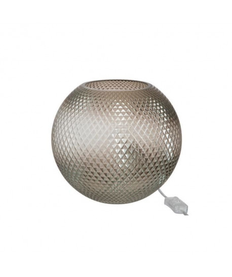 Lampe boule relief Verre 23x23x23 cm Gris