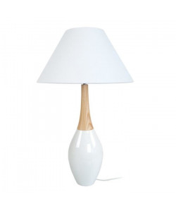 COS Lampe a poser céramique bois hetre  40x40x50 cm  Blanc