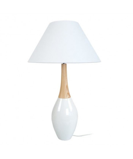 COS Lampe a poser céramique bois hetre  40x40x50 cm  Blanc