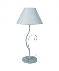 CÔTE D\'IVOIRE Lampe a poser acier 25x25x50 cm  Gris et blanc