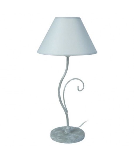 CÔTE D\'IVOIRE Lampe a poser acier 25x25x50 cm  Gris et blanc