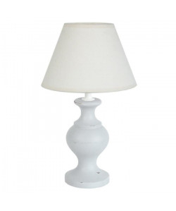 ARLEQUIN Lampe Bois de hetre 18x18x30 cm  Blanc cérusé