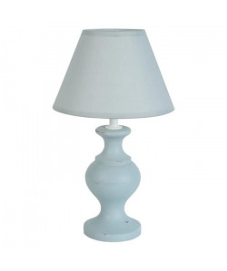 ARLEQUIN Lampe Bois de hetre 18x18x30 cm  Gris bleu cérusé