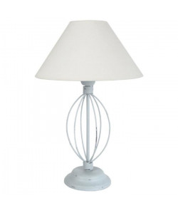 DURANCE Lampe a poser fil acier 30x30x44 cm  Blanc cérusé