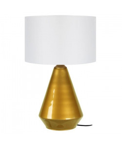 KUOPIO Lampe a poser Verre soufflé  35x35x53cm  Or/Blanc