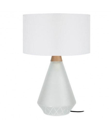 KUOPIO Lampe a poser Verre soufflé  35x35x53cm  Satinée/Blanc