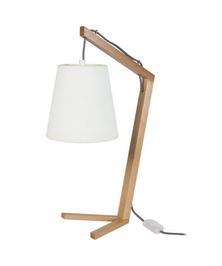 CHICKEN FOOT Lampe a poser Bois hetre  28x28x51cm  Bois/ Gris/  Écru