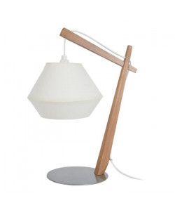 BELFORT CONE Lampe a poser Bois hetre  29x29x35cm  Bois/Noir /Écru