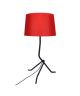 Lampe a poser acier  25x25x48cm  Noir /Rouge