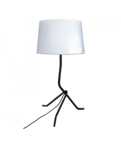 Lampe a poser acier  25x25x48cm  Noir /Blanc