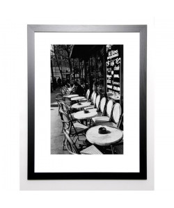 JOSEPH SQUILLANTE Image encadrée Parisian café 67x87 cm Gris