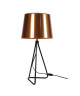 PIED TRIANGLE Lampe a poser acier  30x30x54cm  Noir /Cuivre