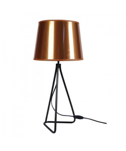 PIED TRIANGLE Lampe a poser acier  30x30x54cm  Noir /Cuivre