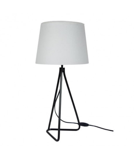 PIED TRIANGLE Lampe a poser acier  30x30x54cm  Noir /Blanc