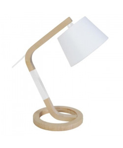 FILIPINO Lampe Bois Hetre  36x36x41cm  Blanc/Blanc