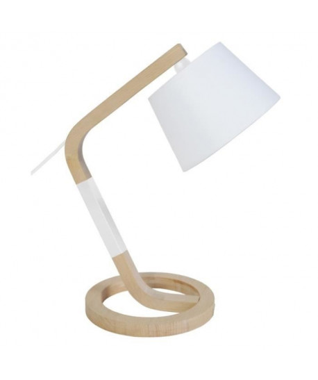 FILIPINO Lampe Bois Hetre  36x36x41cm  Blanc/Blanc